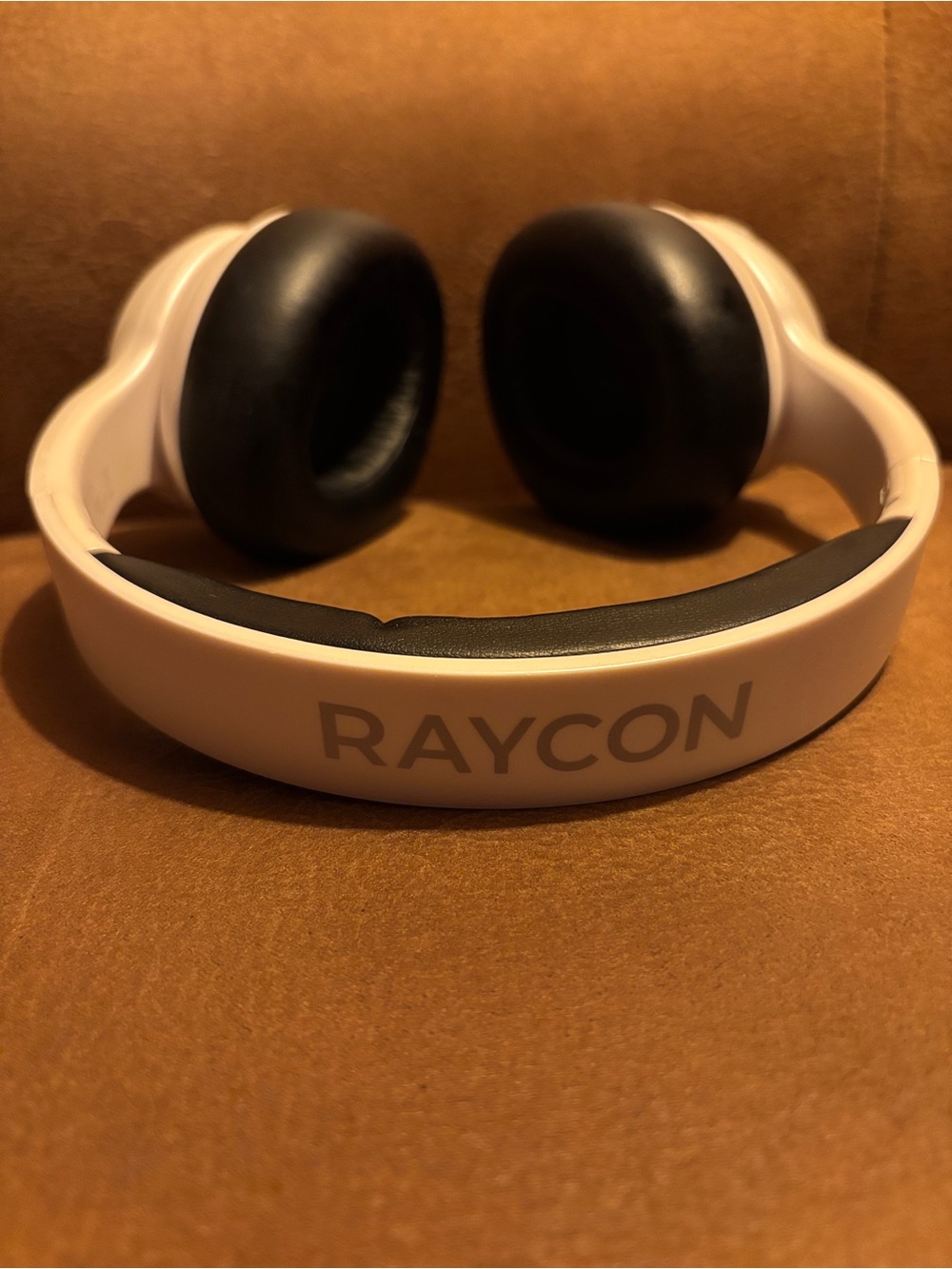 Raycon Over-Ear Wireless Headphones — White with Black Cushions